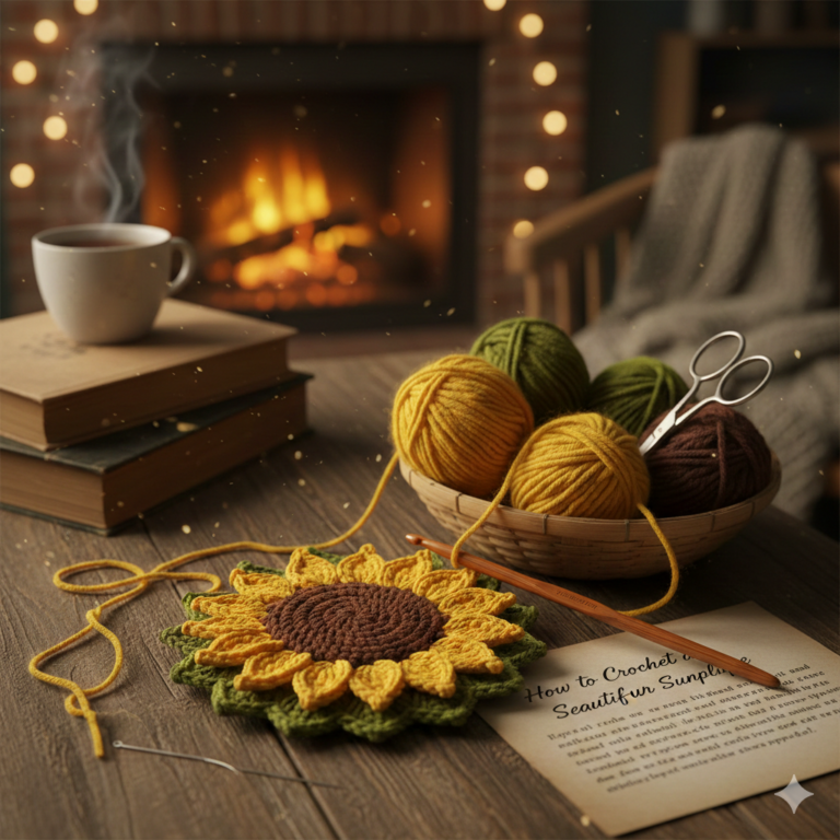 How to Crochet a Beautiful Sunflower Applique